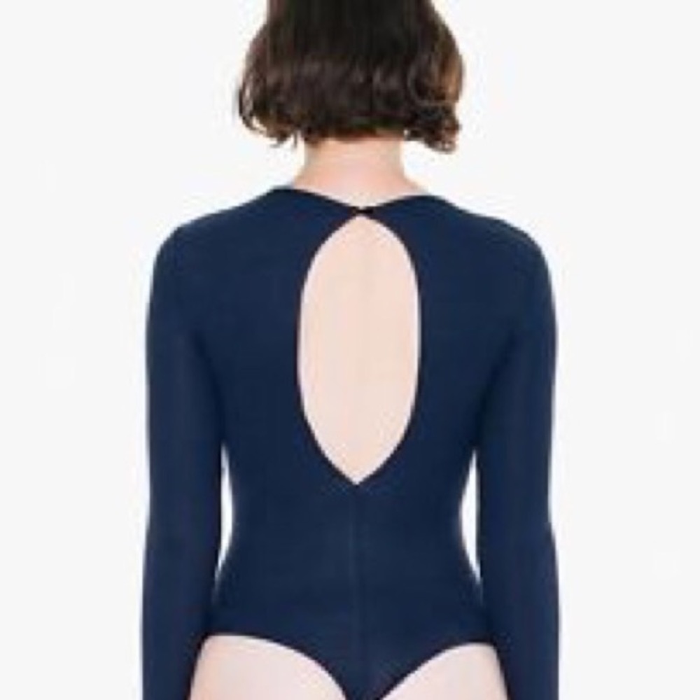 Navy American Apparel Ribbed Bodysuit